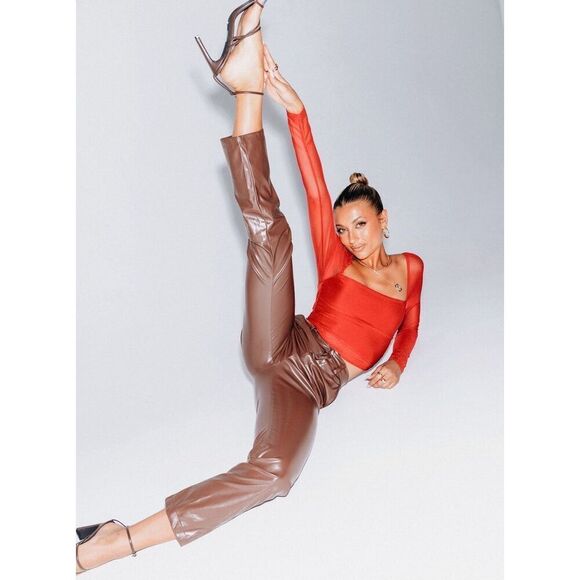 ✨Princess Polly LOVE LIES SZ 4 PANTS BROWN✨ - Picture 8 of 12